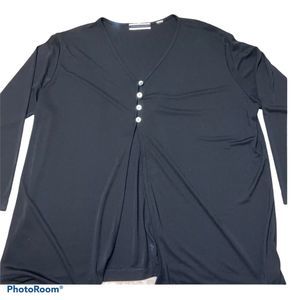 Amanda Smith II Black Button Open Semi-Open Top 3XL